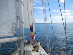 Ganymede sailing easy in Mt Hope Bay